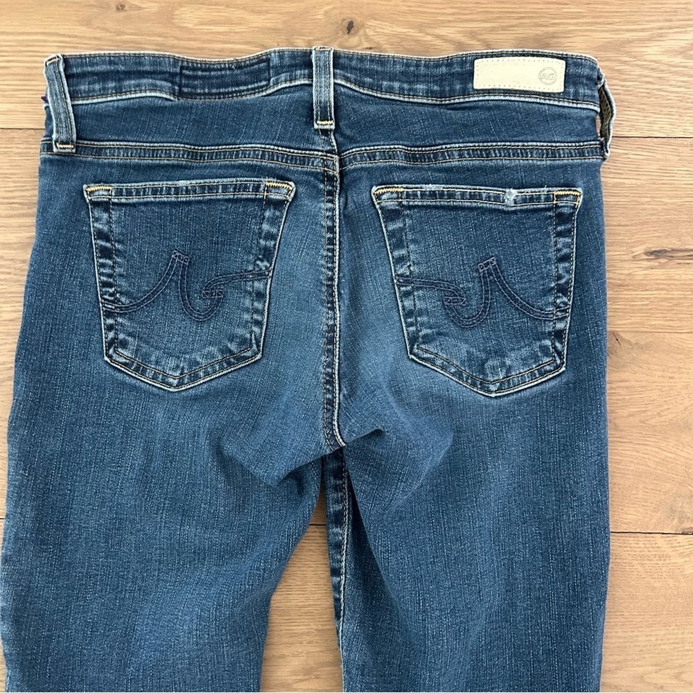 AG Adriano Goldschmied Super Skinny Legging Ankle Jean Patch Denim Blue Size 26R - Picture 12 of 14